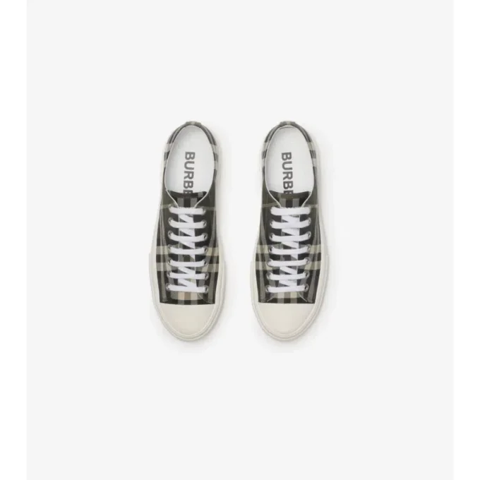 Adidași din amestec de nailon cu model în carouri