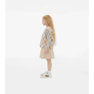 Adidași din bumbac cu imprimeu în carouri și piele