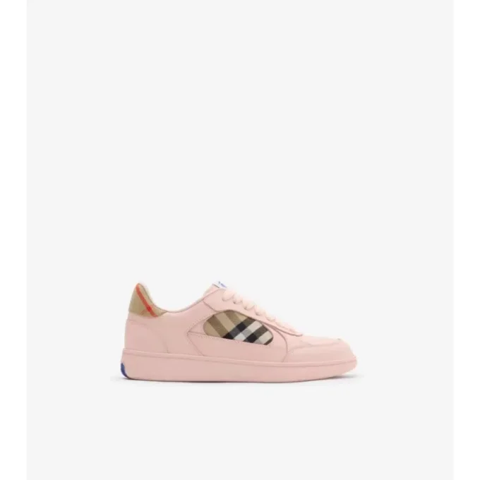 Adidași din piele cu imprimeu în carouri 