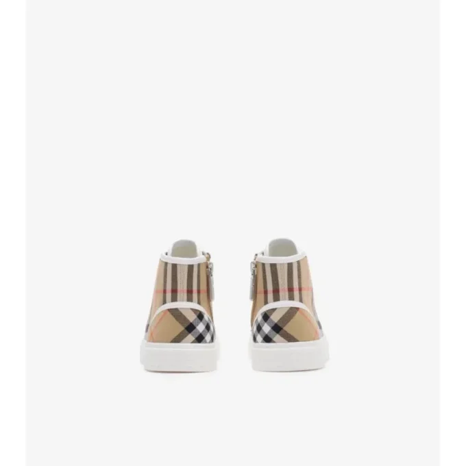 Adidași înalți de bumbac cu model în carouri