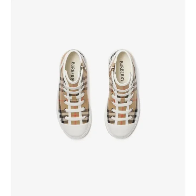 Adidași înalți de bumbac cu model în carouri