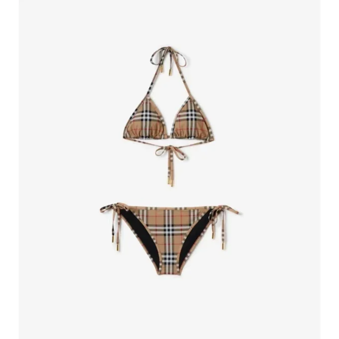 Bikini triunghiular în carouri
