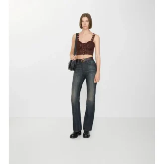 Blugi bootcut cu talie înaltă