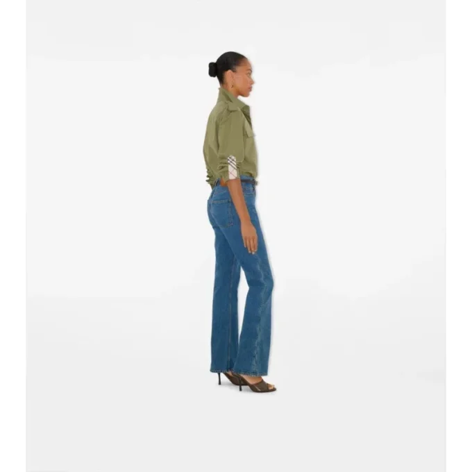 Blugi bootcut cu talie înaltă