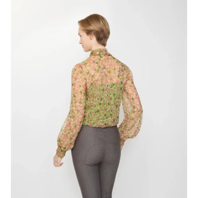 Bluză din mătase cu imprimeu floral delicat