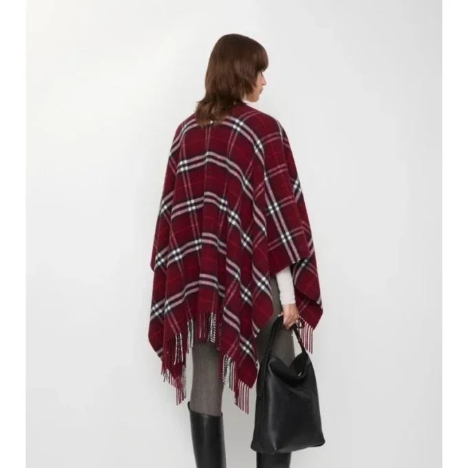 Cape din lână și cașmir cu model în carouri Cape din lână și cașmir cu model în carouri