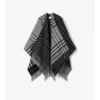 Cape din lână și cașmir jacquard cu model în carouri contrastante Cape din lână și cașmir jacquard cu model în carouri contrastante