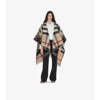 Cape reversibilă din lână cu model EKD Check