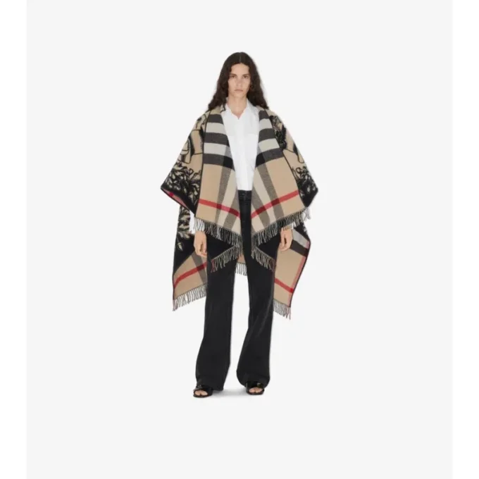 Cape reversibilă din lână cu model EKD Check