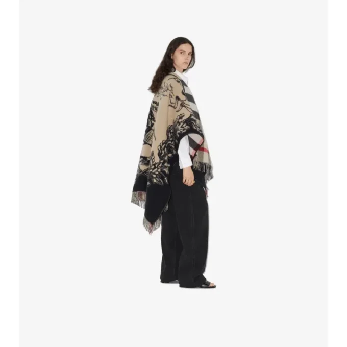 Cape reversibilă din lână cu model EKD Check
