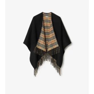 Cape reversibilă din lână cu model în carouri
