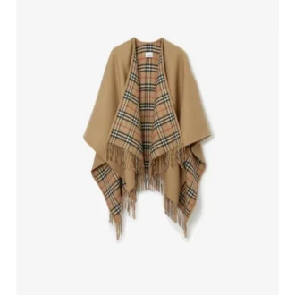 Cape reversibilă din lână cu model în carouri