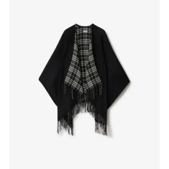 Cape reversibilă din lână cu model în carouri