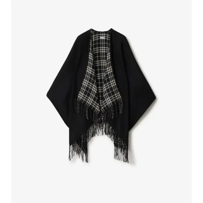 Cape reversibilă din lână cu model în carouri Cape reversibilă din lână cu model în carouri