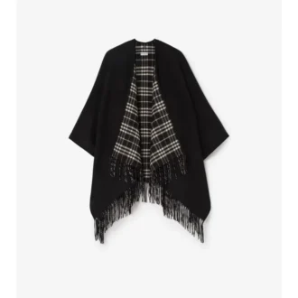 Cape reversibilă din lână cu model în carouri