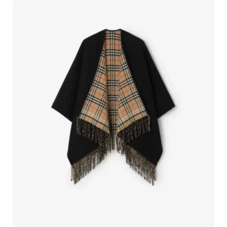 Cape reversibilă din lână cu model în carouri