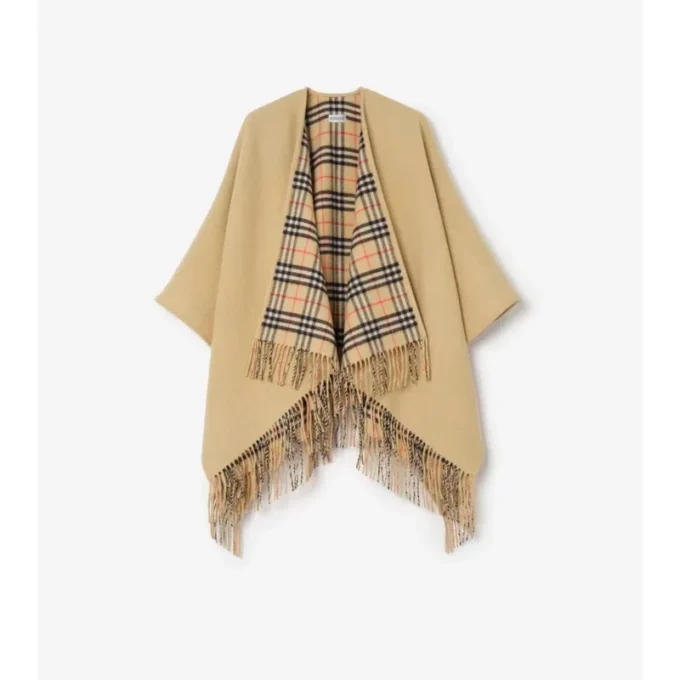 Cape reversibilă din lână cu model în carouri Cape reversibilă din lână cu model în carouri