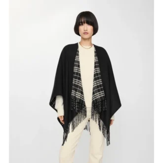 Cape reversibilă din lână cu model în carouri