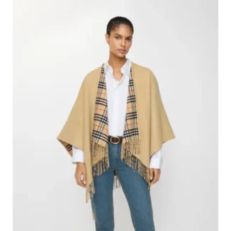 Cape reversibilă din lână cu model în carouri