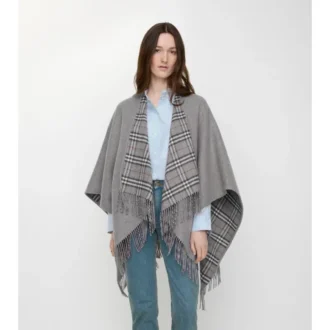 Cape reversibilă din lână cu model în carouri