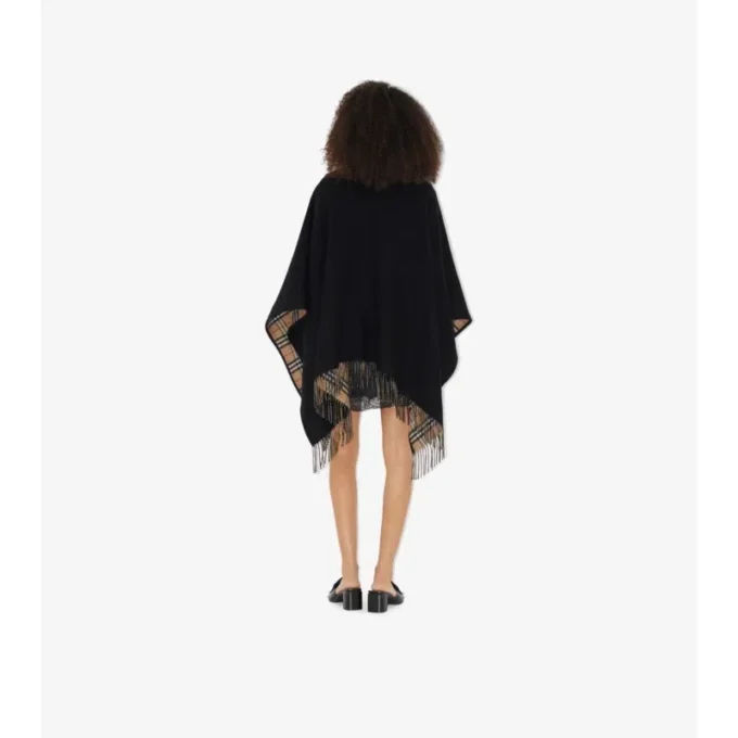 Cape reversibilă din lână cu model în carouri