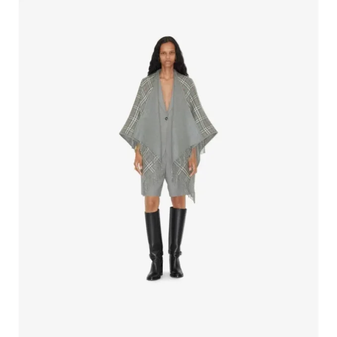 Cape reversibilă din lână cu model în carouri Cape reversibilă din lână cu model în carouri