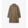Car Coat de lână Burberry cu model în zig-zag Car Coat de lână Burberry cu model în zig-zag