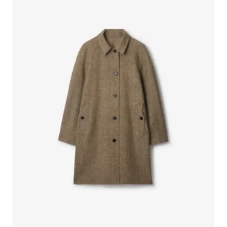 Car Coat de lână Burberry cu model în zig-zag