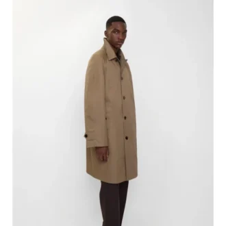 Car Coat de lână Burberry cu model în zig-zag
