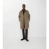 Car Coat de lână Burberry cu model în zig-zag Car Coat de lână Burberry cu model în zig-zag