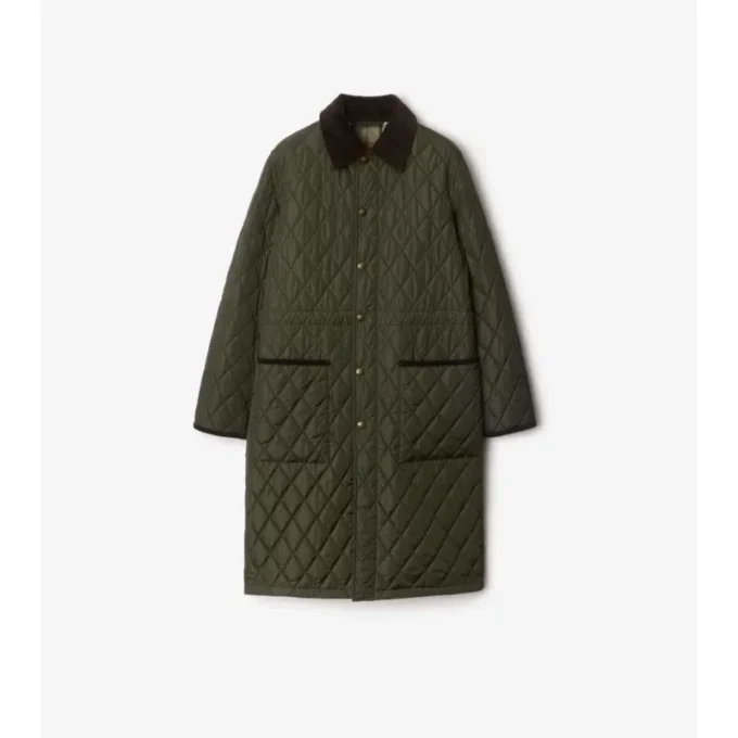 Car Coat de mașină din nailon matlasat, de lungime medie Car Coat de mașină din nailon matlasat, de lungime medie