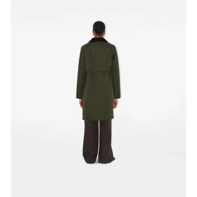 Car Coat de mașină din nailon matlasat, de lungime medie Car Coat de mașină din nailon matlasat, de lungime medie