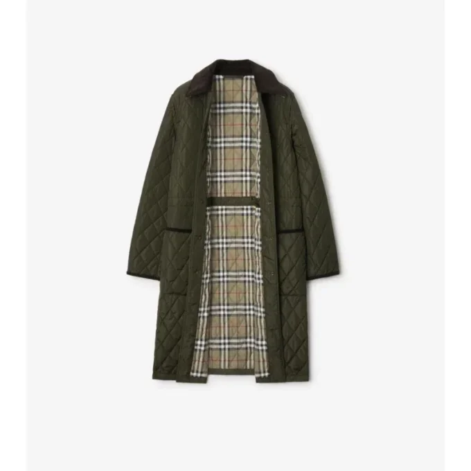 Car Coat de mașină din nailon matlasat, de lungime medie Car Coat de mașină din nailon matlasat, de lungime medie