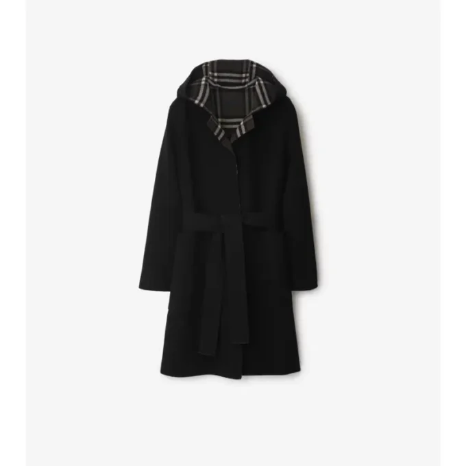 Car Coat din lână reversibil, de lungime medie