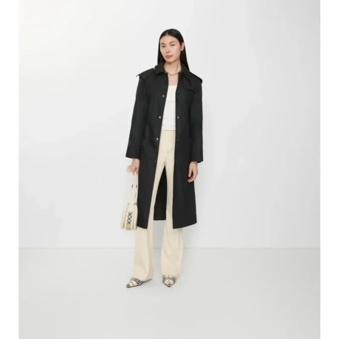 Car Coat lung din nailon cu glugă