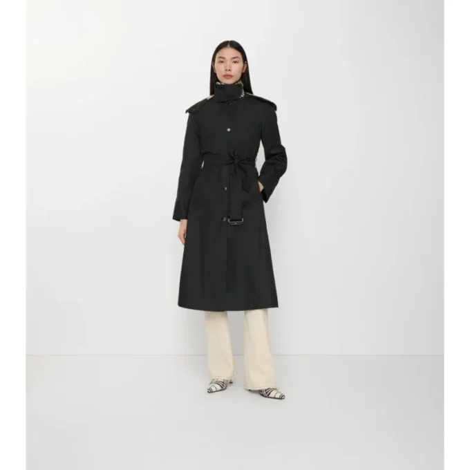 Car Coat lung din nailon cu glugă