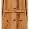 Car Coat scurt din piele cu franjuri