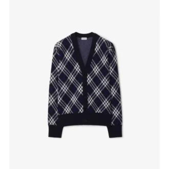 Cardigan din amestec de lână cu model în carouri
