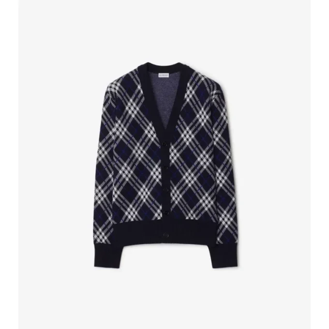 Cardigan din amestec de lână cu model în carouri
