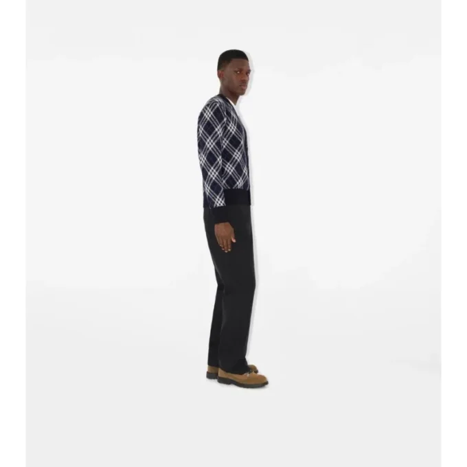 Cardigan din amestec de lână cu model în carouri