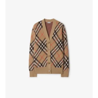 Cardigan din amestec de lână și mohair cu model în carouri Cardigan din amestec de lână și mohair cu model în carouri
