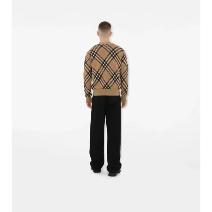 Cardigan din amestec de lână și mohair cu model în carouri