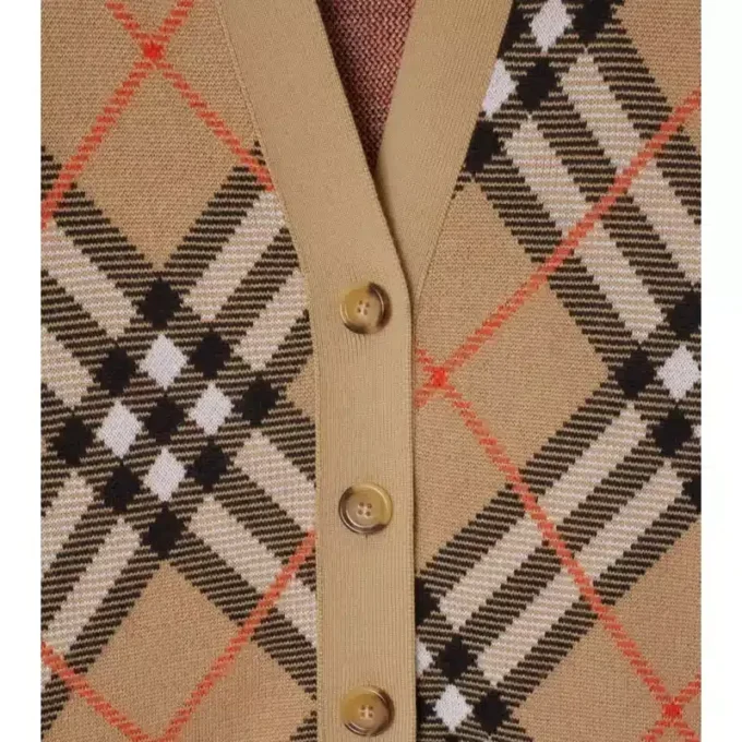 Cardigan din amestec de lână și mohair cu model în carouri