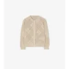 Cardigan din bumbac tricotat cu model Pointelle