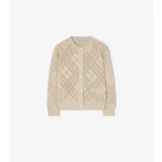 Cardigan din bumbac tricotat cu model Pointelle