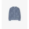 Cardigan din bumbac tricotat cu model Pointelle