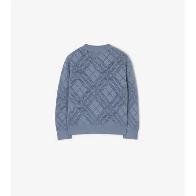 Cardigan din bumbac tricotat cu model Pointelle