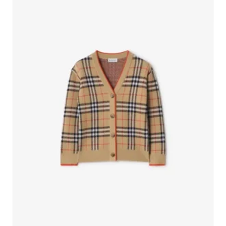 Cardigan din lână cu model în carouri