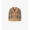 Cardigan din lână cu model în carouri Cardigan din lână cu model în carouri