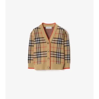 Cardigan din lână cu model în carouri